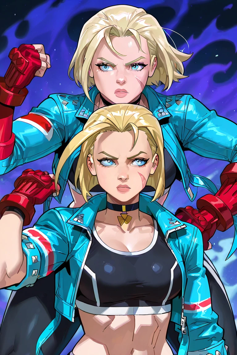 "Android 18 unleashes her immense power, Produce awesome, Destructive energy explosion."