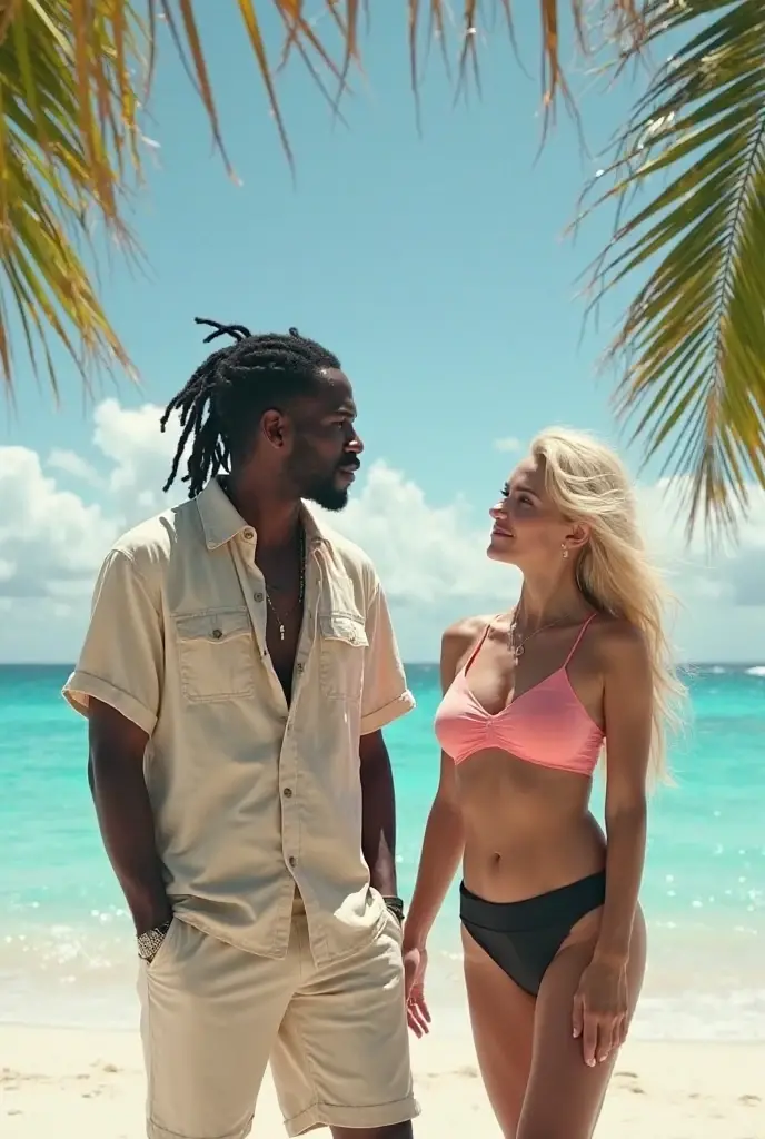 MBAPPE ON THE BEACH IN RIO WITH A BLONDE
