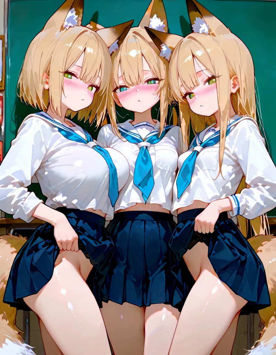 Highest quality,(Beautifully detailed white panties),They look at me teasingly.,(smile),School toilets,(They are excited to show their panties:1.3),(They are seducing me to masturbate with their panties),(There are four girls around me, staring at me.)