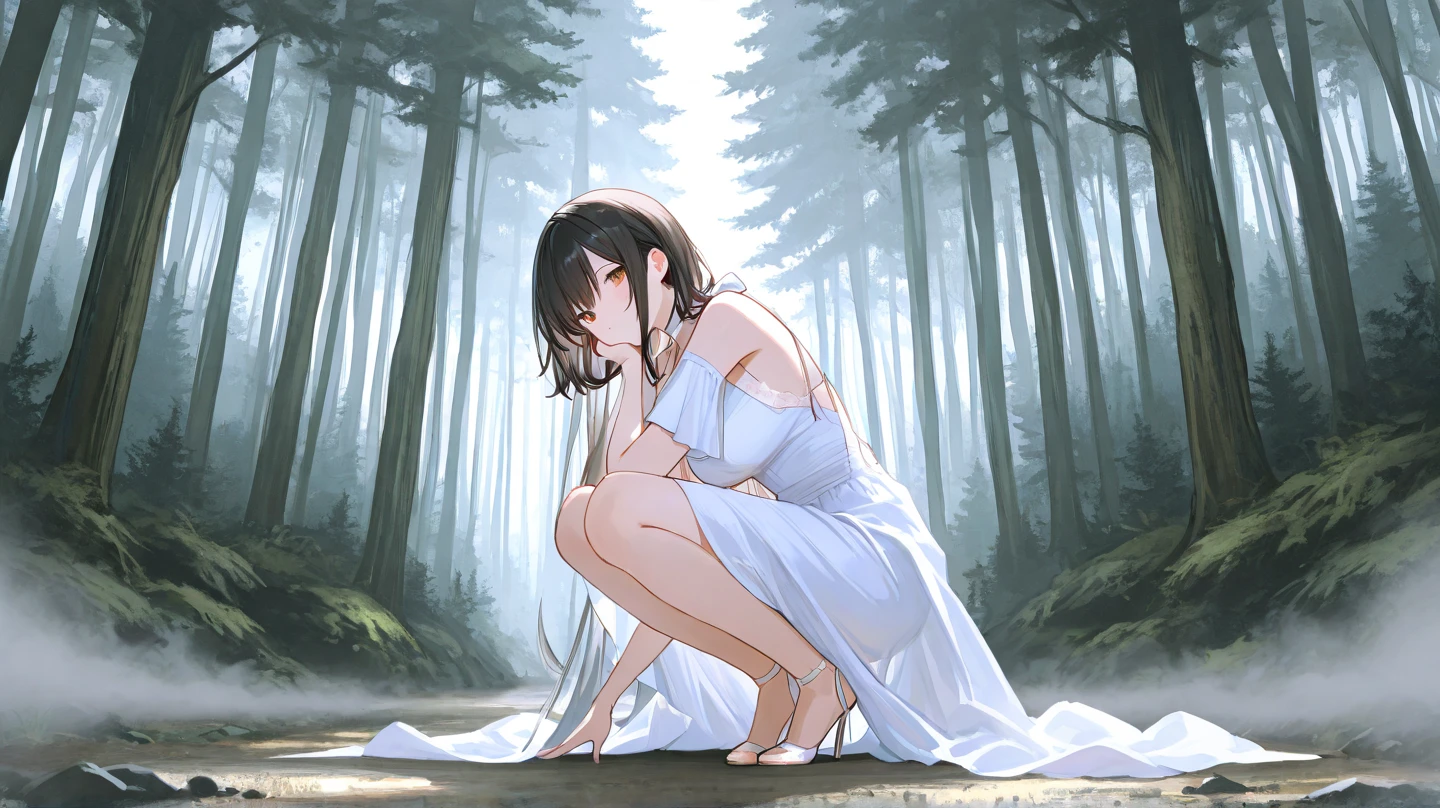 one girl, handcuffed her hands above head, slave,, white hair, princess, naive, endure, crucifixion, nsfw, young, nsfw, torn dress, restrained, cute, white dress, elf, beautiful legs
