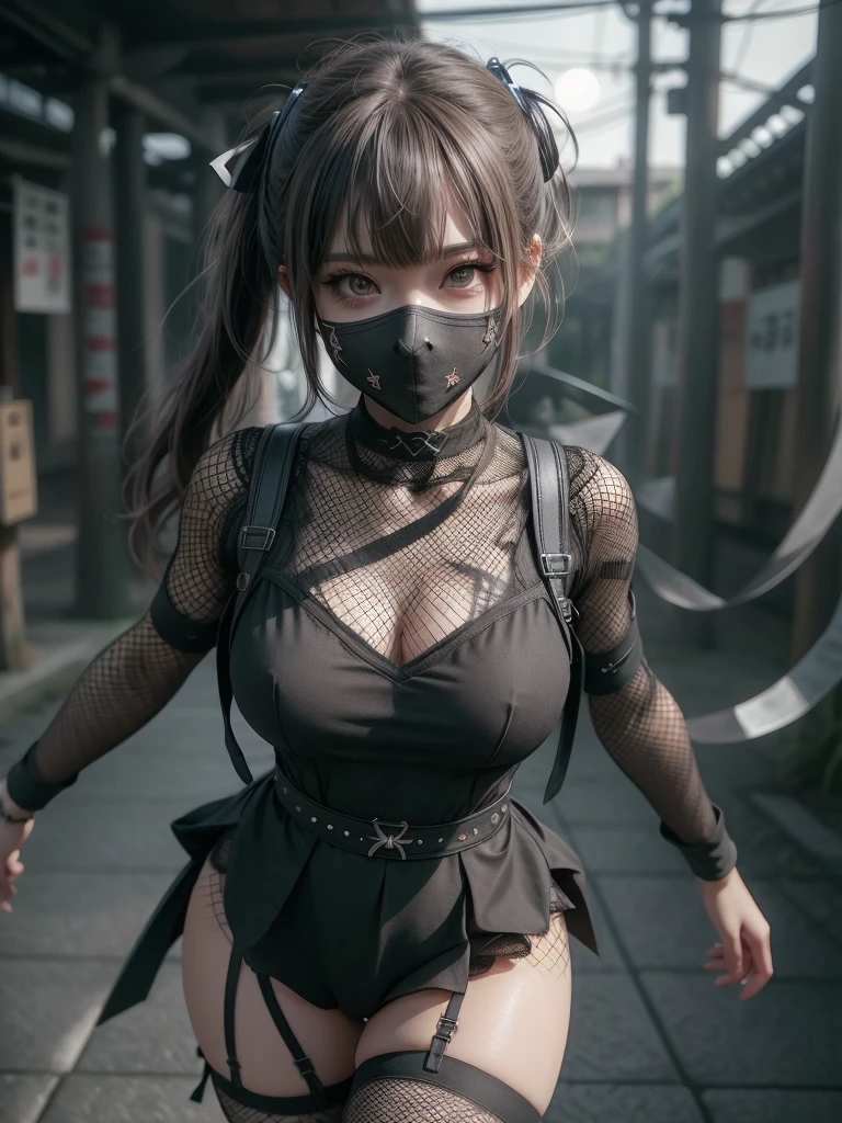 ((best quality)), ((masterpiece)), (detailed), (((perfect face))), beautyful face, one hot curvy asian girl, matrix movie outfit, stocking, (((there is a cyberpunk city in the background))), sexy, erotic, ((big boobs)), ((black purple latex cyber nun dress)), ((her clothes are very torn in several places)), (((detailed face))), ((black PURPLE  corset)), (((detailed eyes))), perfect body, good anatomy, (((big tits))), ((black futuristic mask)), (((((her clothes are very torn in several places)))))
