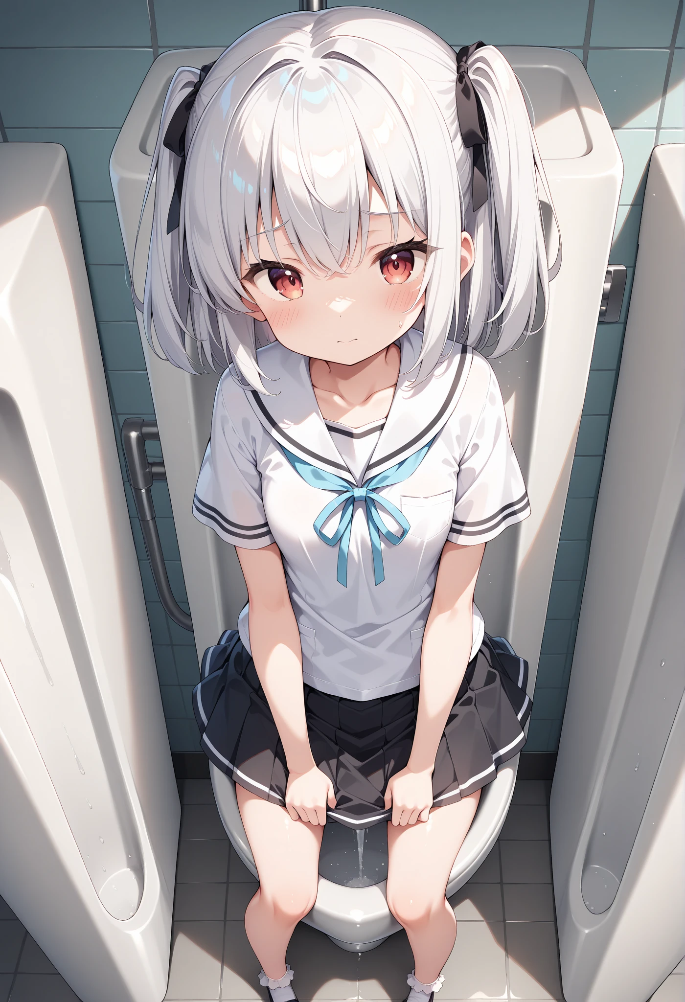 Public toilets,Embarrassing,Orgy(Child's first experience,Vaginal bleeding,)Sleeping Back,black eye,1 ,Little Boy(6 years old),Little Girl(6 years old),2 block short,Black Hair,blush,Black Shirt,The lower half of the body is nude(Intense sex),Grey shoes,summer,From below,Public sexual activity,Cowboy Shot,Please open your mouth wide,shy,Embarrassing,surprised