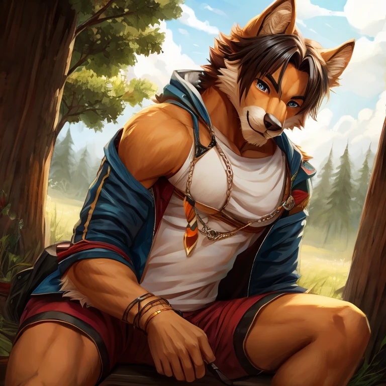 (author:Hioshiro、kenket and dimwitdog, Michael &lifier; Inessa Garmash, ruanjia, Pinodeheni, Chunie), Alone, Humanity, male people, (Bjorn), ((Intricately detailed fluffy fur texture)), my, Karasumi, (yellow-eyed) , Chest hair tufts, ((dressed in)),Strong,Handsome,musculature, Cinematic, Alone, (Muscle tissue), (shadowing), (詳細な目):1.2, briefs, bulge