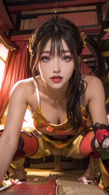 realistic, 1 woman, HD, 12k, (1.5 big tits), super detailed, 1 man, a woman sucks a pencil, deepthroat, blowjob, cock sucked, cum in pussy, detailed tits, detailed penis, detailed cum, detailed pussy