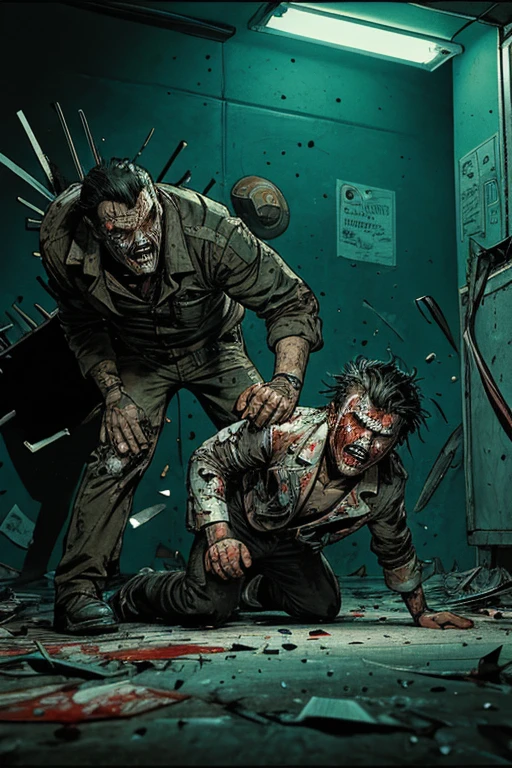 A world of zombies in an American comic book style