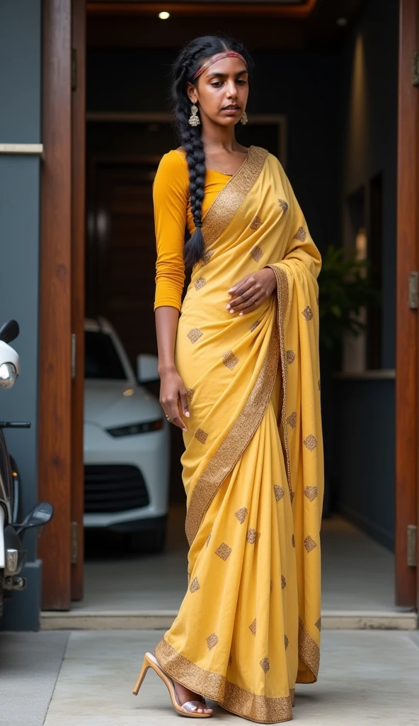 A beautiful Kerala woman adorned in a traditional Kasavu saree, her hair gracefully decorated with fragrant flowers. She stands proudly, embodying the vibrant spirit of the Onam festival and the enduring cultural traditions of Kerala."
