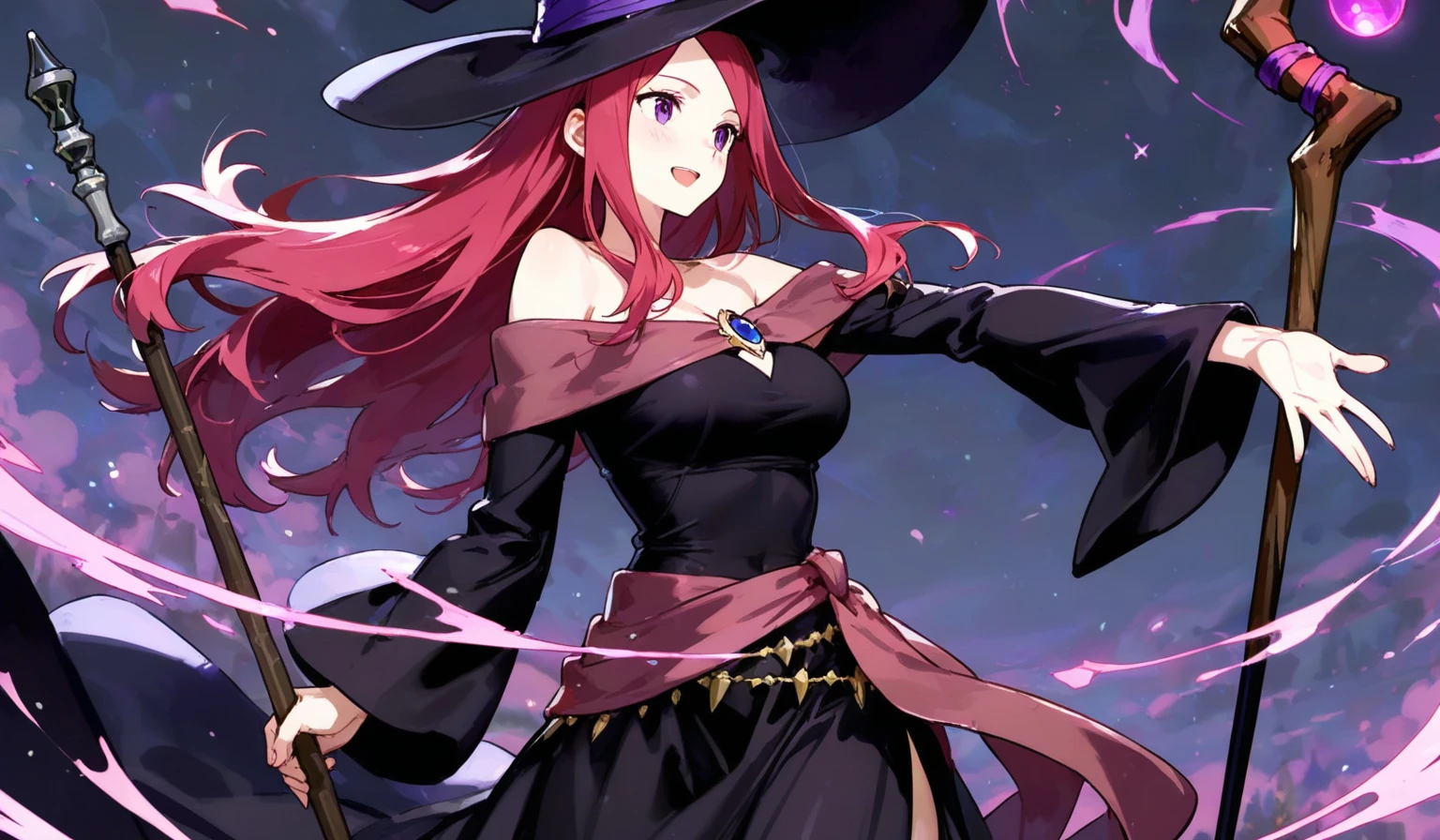 Anime - imagem de estilo de uma mulher em um traje de bruxa em uma biblioteca, magia de elenco de bruxa de anime de paquera, feiticeira bonita, feiticeira bonita, uma bela feiticeira, menina bruxa, bruxa escura da moda, Retrato de uma feiticeira, personagem bruxa escura, feiticeira, classical witch, mago bonito, Roupas de bruxa astral, bruxa brilhante