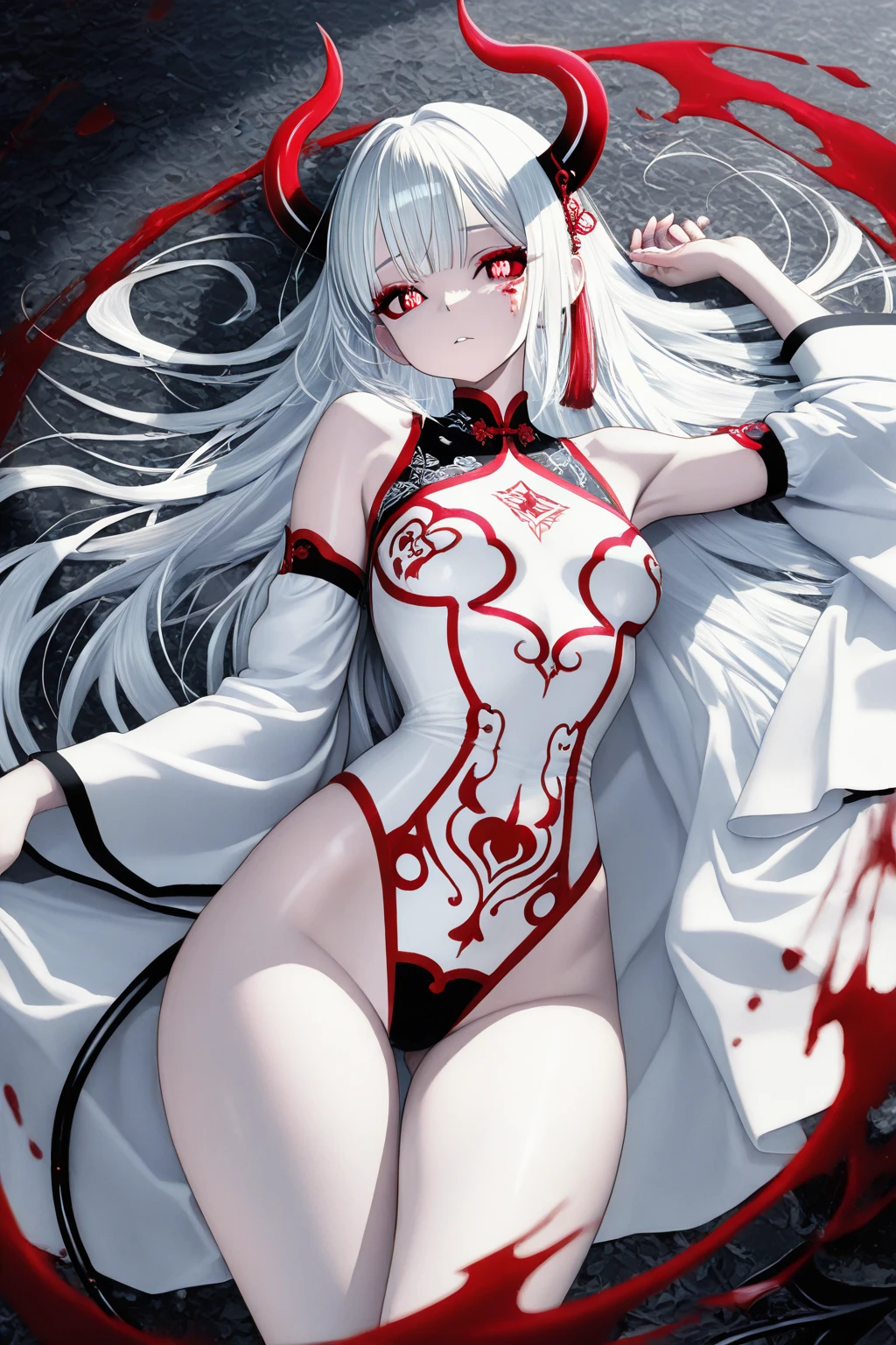 White hair、Fox ears、red eyes、top-quality、8K、masterpiece:1.3))、foco nítido:1.2、Beautiful woman with perfect body:1.4、Slim abdomen:1.2、((Layered Haircut、Colossal tits:1.2))、(no-bra) (Small and beautiful hard nipple) (、Wet body:1.1、Highly detailed facial and skin texture、 A detailed eye、二重まぶた、de pele branca、A sexy、Lack of underwear、Show pubic area and genitals、taken from the under、Angle from below、Skin revealing、Lack of clothes、Lack of pants、Lack of panties、Spread your legs apart, Pleasure, feels good、Lack of underwear、Lack of clothes、Show pubic area and genitals
