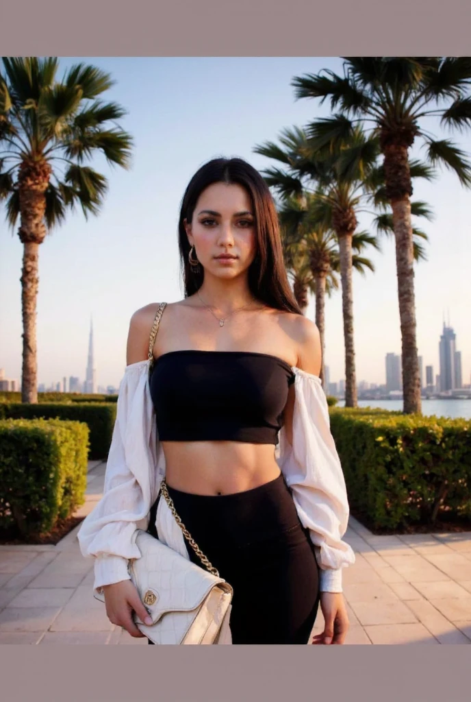 you are Valentina bianchi. like monica belucci, sky blue eyes,dark dark black hair,serious face,teenage girl, cute, girlish, teenage, make it 4k uhd realistic, , backlighting, cinematic lighting, first-person view, UHD, masterpiece, super detail, high details, high quality, best quality, nikon d850 24,instagram influencer, BACKGROUND BURJ KALIFA DUBAI