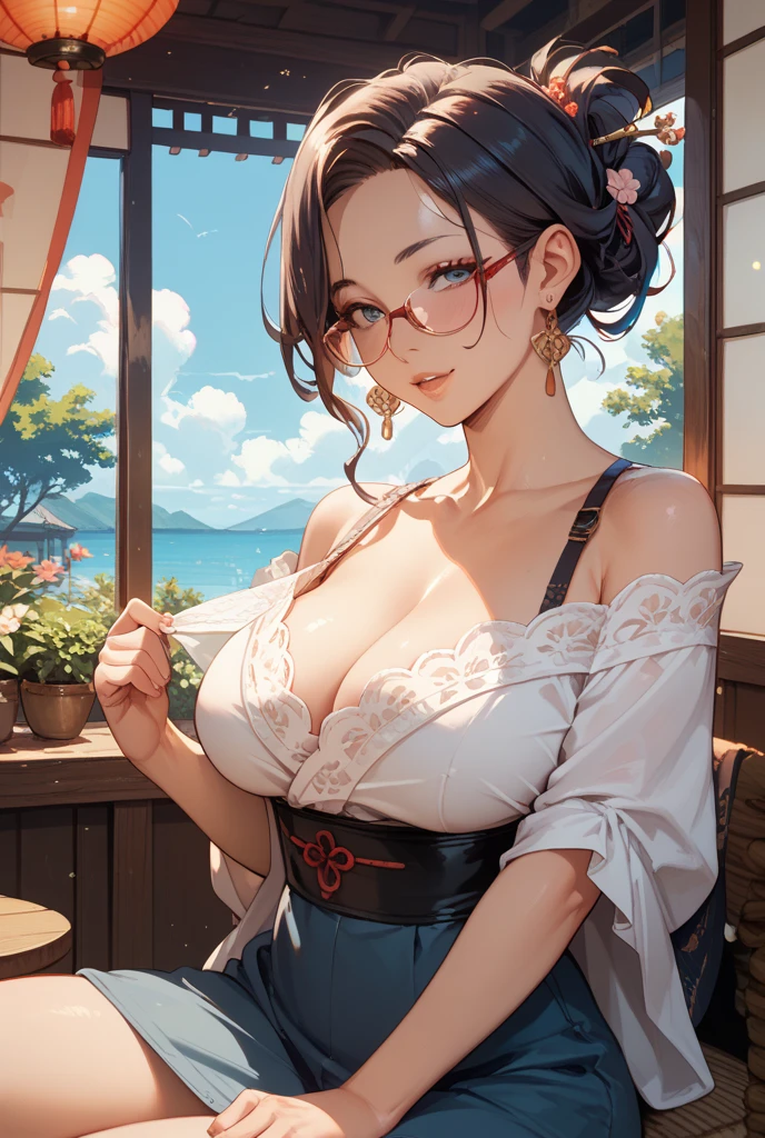 (8k ,Super detailed,Best masterpiece,nature,perfect work of art,perfect female figure),two women,sister and younger sister, sisters,rainbow hair,perfect face,(huge ),neighbor wife,woman hairstyle,elegant wife,Sophisticated and revealing ,20 years old,White skin,messy hair,perfect sexy body,Tone,flirtatious,very big ,Willow Yao,Big butt very detailed,young beautiful teacher,teacher,wear glasses,exist,exist with many sexy and exposed women,Hot dance,Detail background,necklace,perfect eyes,,T-shaped small size,huge big