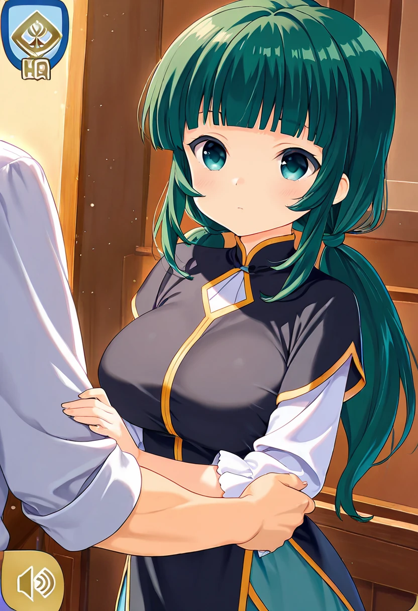 nsfw,anime screencap,official art, {masterpiece}, {hyper extreme detailed}, nsfw, 1girl, solo focus, detailed eye, 1boy, {{fellatio}}, {oral}, deepthroat, irrumatio, {large_penis}, cum_in_mouth, saliva, {mouth hold}, POV, {{semen}},((huge cock)),veiny penis,((empty eyes)),,Expressionless, huge breasts,,
defLyn, green hair, high ponytail, blue dress, short sleeves, sash, side slit, fingerless gloves