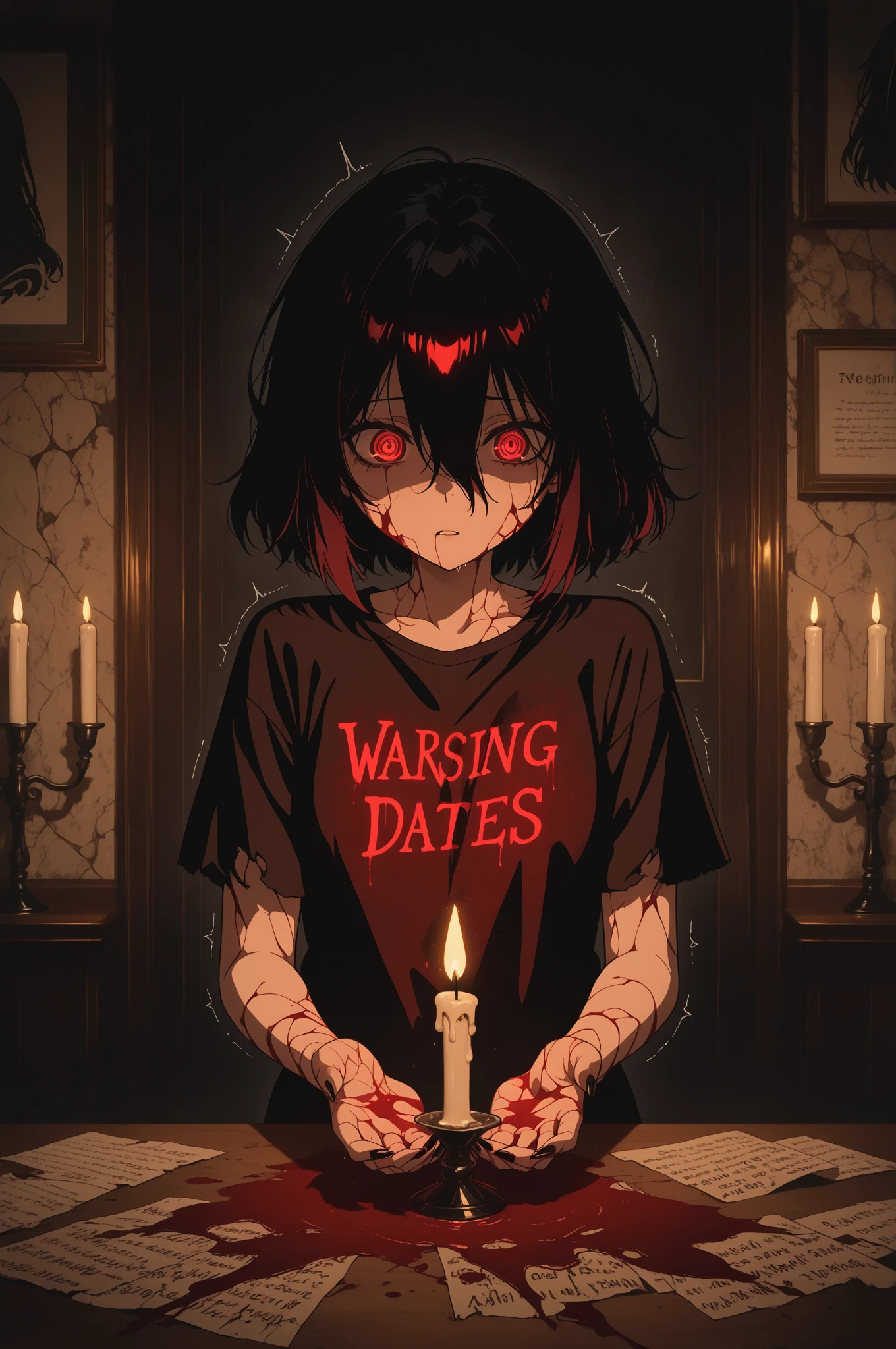 Horror、Scared、dark、Spooky、Japan、hell、devil、night、A little smoke、、drop down、daemon、恐ろShiiオーラを放つ、trauma、My life is about to be taken、Revenge、Grudge、Temple、Grave、dark、purple、Ghost、anime、cute、cool、diagonal、More scary、Goosebumps、Queen、My hand has been restored、Spread out、disaster々Shii、monster、Eat it、