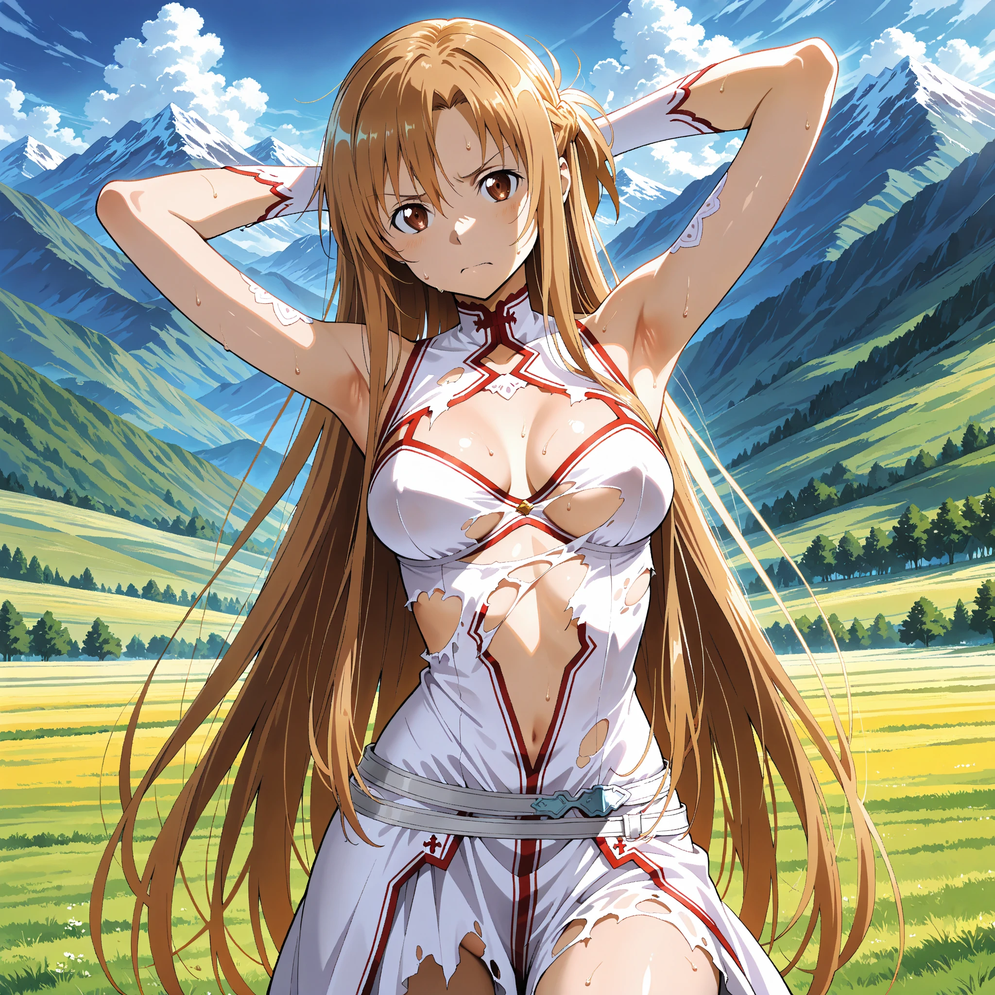 masterpiece、Highest quality、Anime illustration、Asuna,nude , 1 Girl, alone,Crotch rope、nude