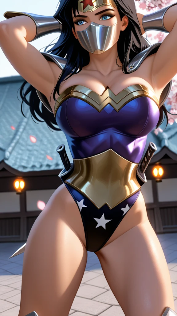 masterpiece, best quality, beautiful art, high resolution, well formed hands, body and fingers, 1 woman, solo, Xiangling, wearing a Wonder Woman outfit , adult, big breasted, cleavage, full body, sexy and skimpy outfit , gorgeous hips, legs and thighs , ryona,in peril, she is being beaten up by her opponent, receiving the impact of her opponent's attacks, reacting to the hits, closed eyes, she is being slapped in the face, knocked down, slammed against the floor, screaming in pain and agony, showing weakness and vulnerability, heroine in peril, ryona and perilous scene, sweating, bouncing breasts, martial arts tournament with beach environment