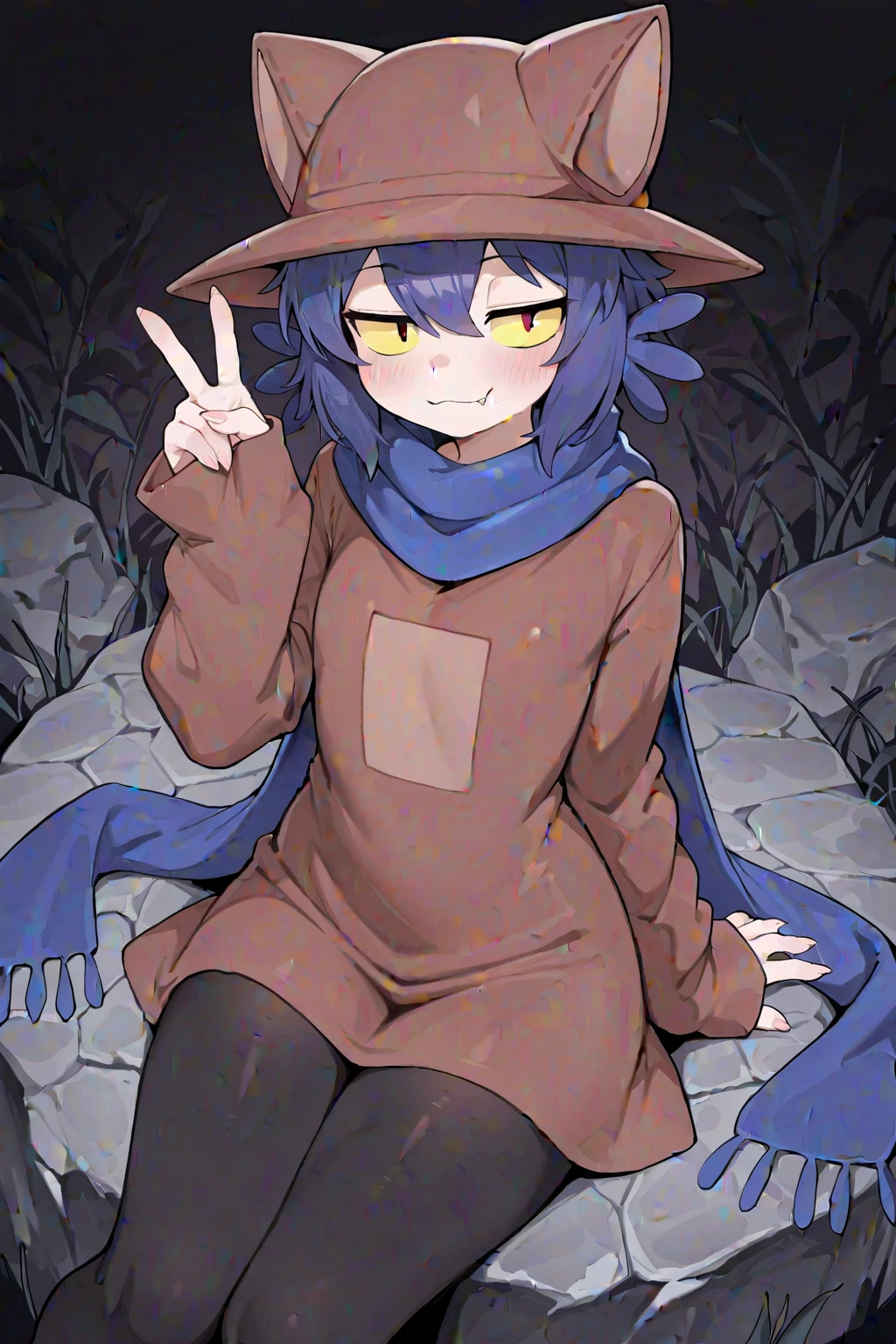 masterpiece, Highest quality,in the forest, One girl,
 ANA, Age: 12 years old,Yellow hat and long coat,(Naked under the coat nsfw:1.5),in, masterpiece, Highest quality, Detailed face, 