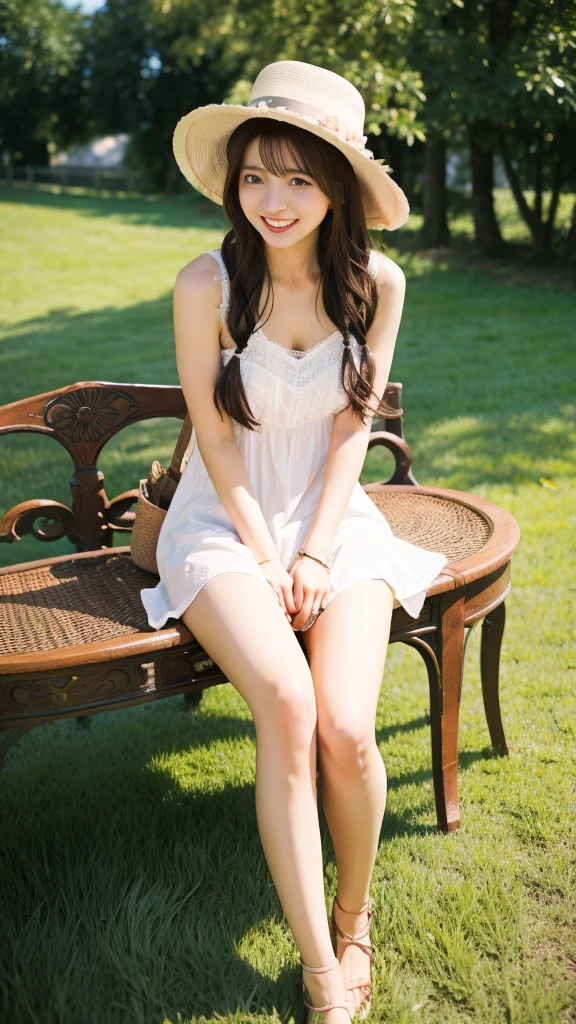 RAW photo, bokeh (realism: 1.4, realistic), high detail CG unified 8K wallpaper, 1girl, (HQ skin: 1.4), 8k uhd, dslr, front lighting, high quality, Fujifilm XT3, 21 years old female with long hair wearing micro bra and short pants,((slim body, natural big breast)), (looking at viewer), ((ultra detailed room background))), ((full body:1.5)), ((a sexy girl sitting on a grass and crossed legs)).