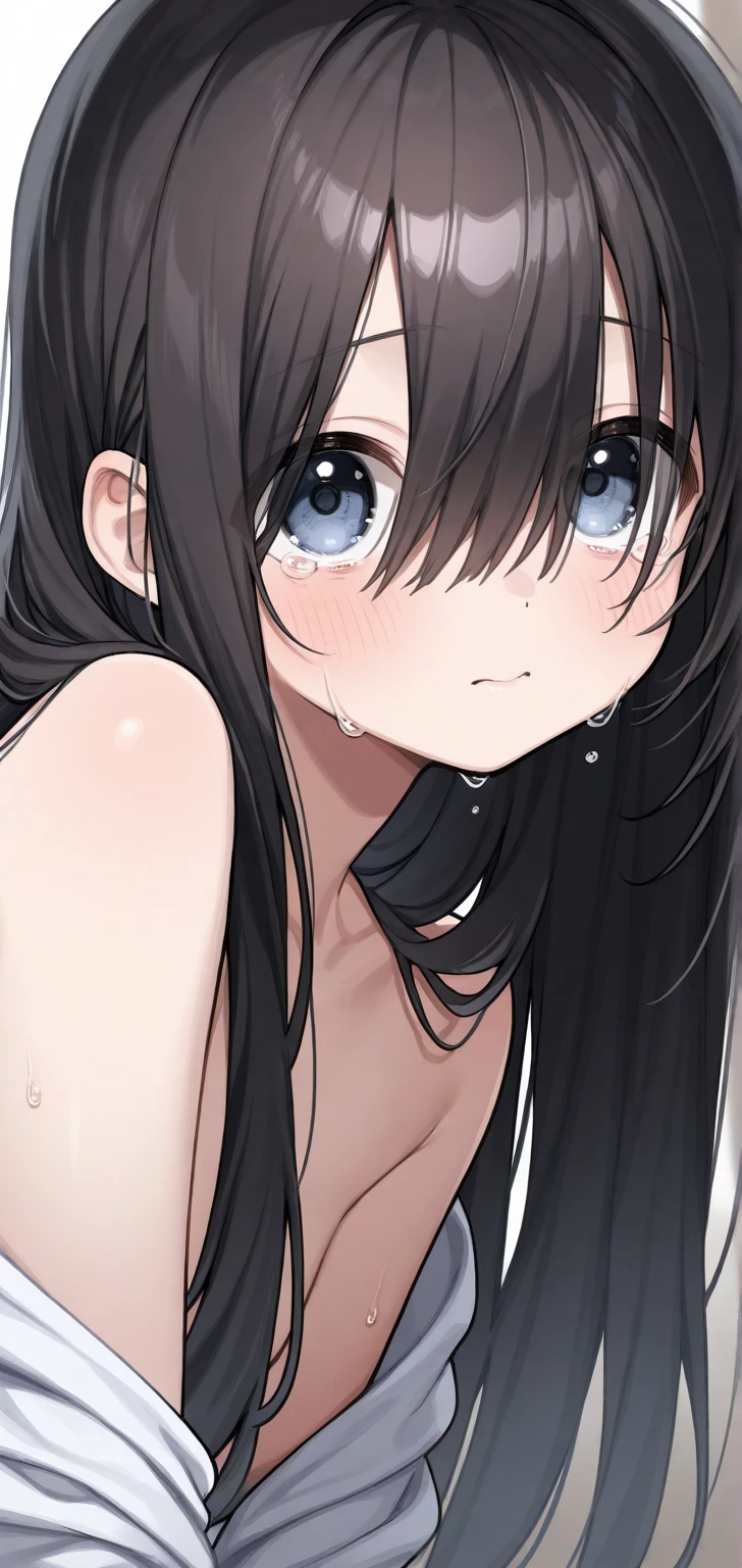 (8K, 最high quality, Tabletop:1.2)、Ultra-high resolution、Adorable、cute, Curly Hair, Soft Hair, Cute Bangs,Soft and fluffy white and black, Adorable, masterpiece、Best image quality、最high quality、 (cryin) ,Cute Characters, Most detailed, high quality、(missionary, 1boy, penis, lying, vaginale, ass pov, spread legs, Sex, nsfw)、nose blush、steam、Oblique angle、Shiny Hair、Very fine and beautiful bright eyes、be scared、Very detailed, clear and beautiful face, Being stripped of clothes、No clothes、Slender body、Awards, Anatomically correct、((Scared))