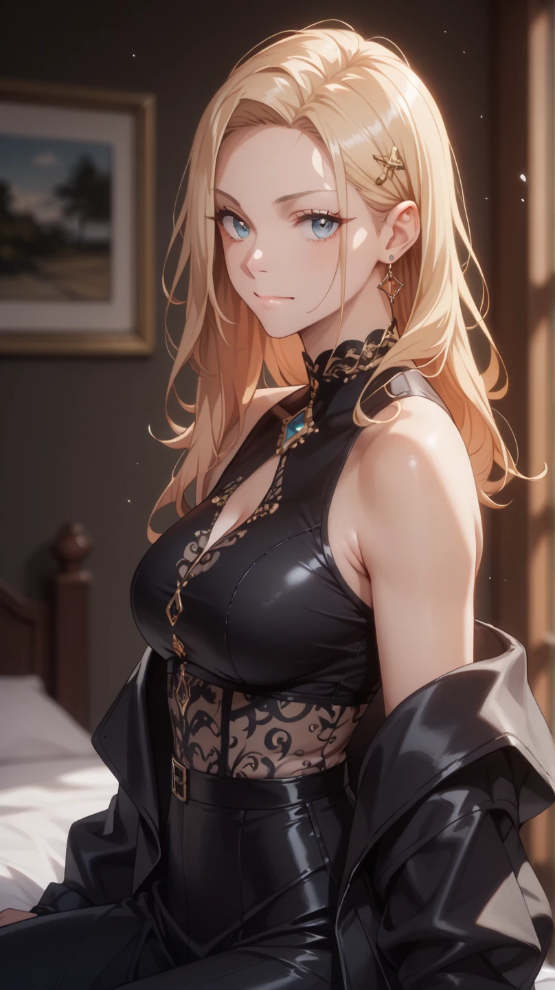 (masterpiece, highest quality: 1.1), One girl alone, listen, One girl, alone, , Flat Chest, Small breasts, curvy, army,  Wicked Smile, Evil expressions, anger, Red eyes, Neutral lighting, In underwear, Sexy corsets, lace and lingerie with great detail,Bedroom, ((masterpiece)), (((highest quality))), ((Super detailed)) , break (masterpiece:1.2), highest quality, High resolution, unity 8k wallpaper, (figure:0.8), (Detailed and beautiful eyes:1.6), Highly detailed face, Perfect lighting, Extremely detailed CG, (Perfect hands, Perfect Anatomy),
