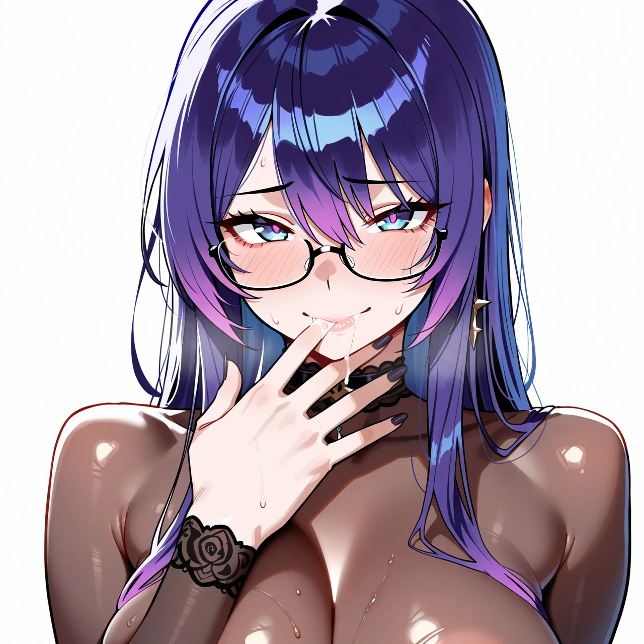 Erotic、Bedroom、Completely naked、Glasses、Multiple women、Naked woman with a penis growing out of her crotch、Lesbian sex between women、Two women are flirting、Semen comes out、Sweat、ejaculation、Embarrassed expression、smile、ejaculation、Jolt!！Jolt!！orgasm、！！！！Beep！Feels good、No clothes、futa、Grab your dick、Dirty、