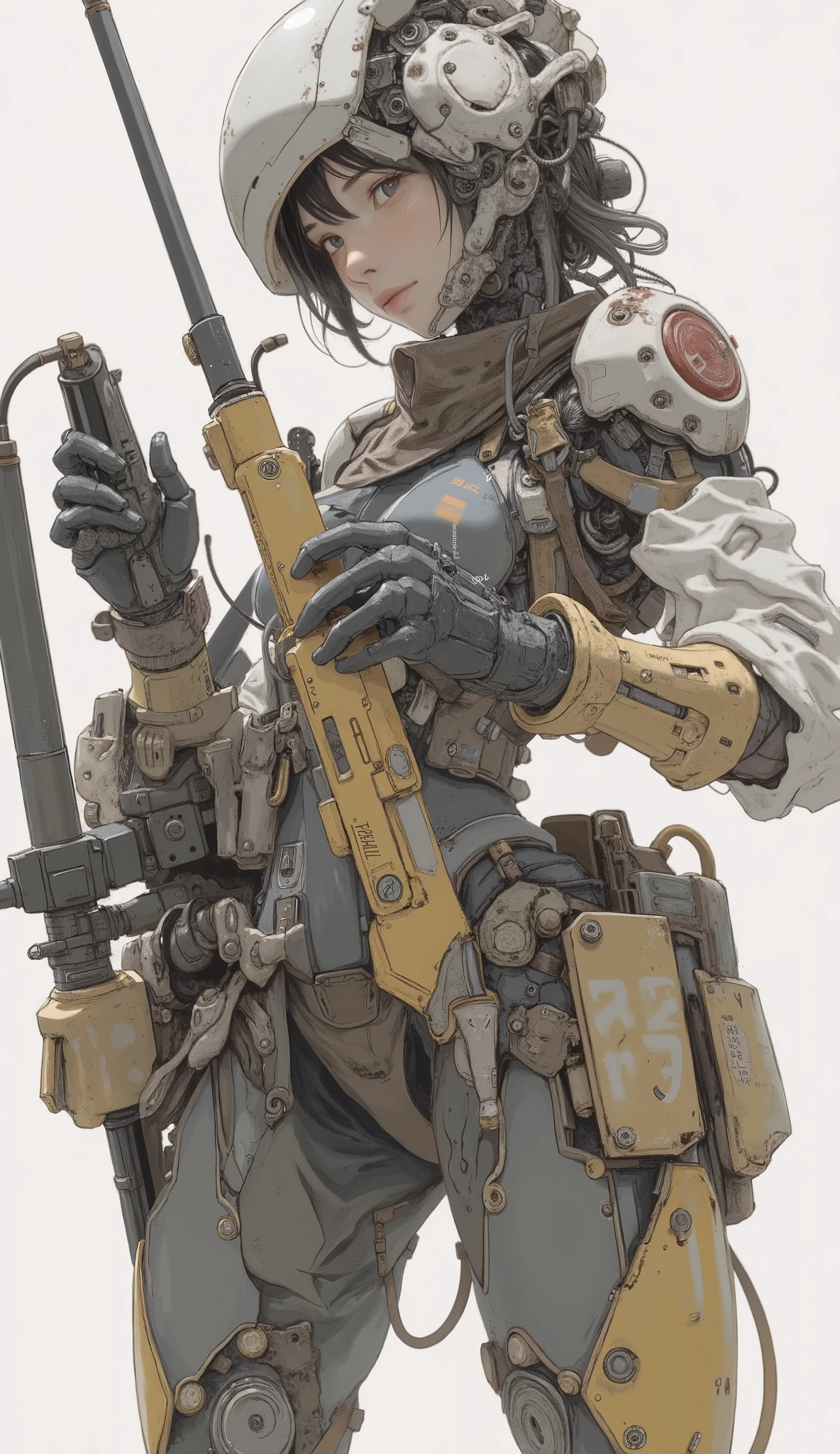 Anime characters wearing guns and helmets, mixed with organic matter, # Mecha, cyberpunk anime girls mech, female Mecha, modern Mecha anime, anime Mecha aesthetic, Mecha anime, Mecha human, cool Mecha style, anime manga robot!! anime girls, Mechanized soldier girls, fully automated!! girls, Mecha inspired