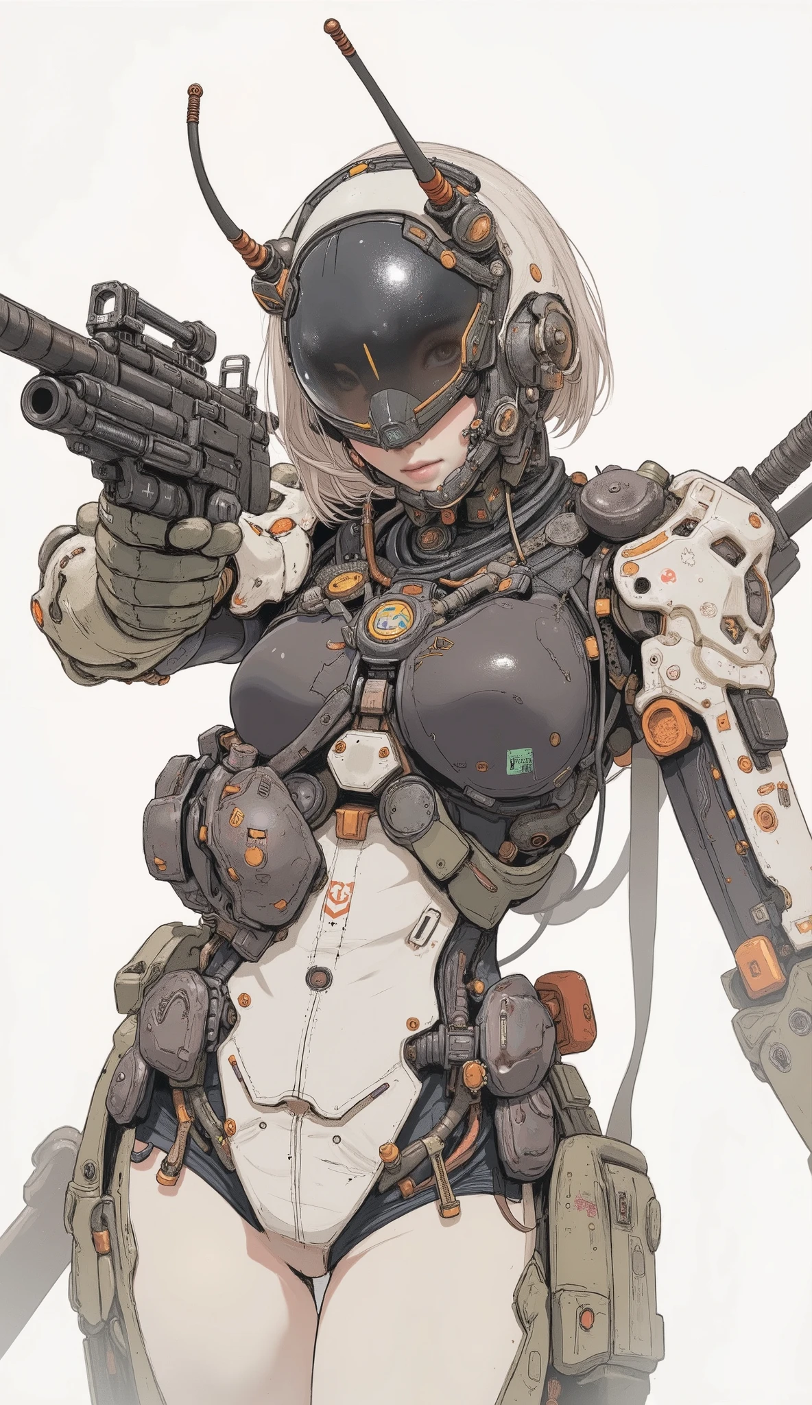 Anime characters wearing guns and helmets, mixed with organic matter, # Mecha, cyberpunk anime girls mech, female Mecha, modern Mecha anime, anime Mecha aesthetic, Mecha anime, Mecha human, cool Mecha style, anime manga robot!! anime girls, Mechanized soldier girls, fully automated!! girls, Mecha inspired