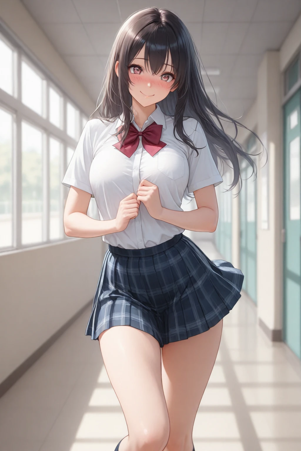 girl in sexy school skirt and underwear