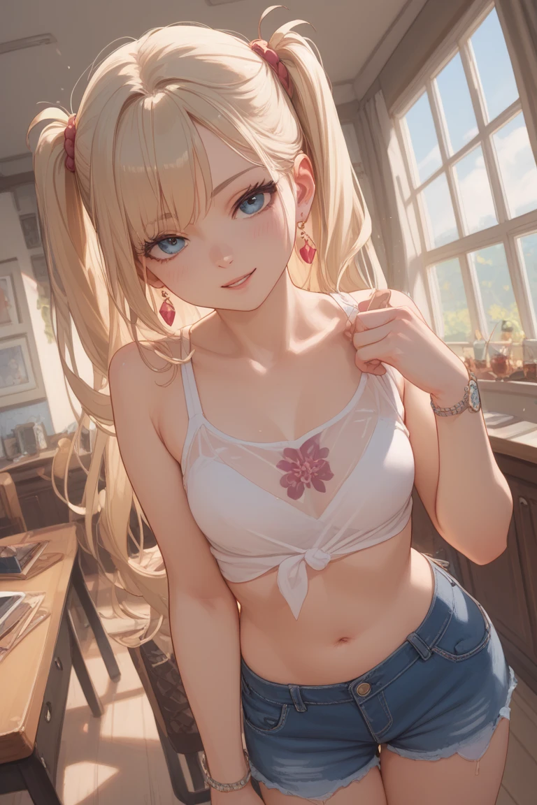 , Wearing red underwear、Emphasis on backward buttocks、Blonde long braid hair、makeup,Breasts enlarged、 Red underwear、mascara,(Super close-up looking up from below)lips are soft or pigmented,,Very accentuated breasts on the background of cleavage bedroom at night、minimalism, monotone, simple color palettes, ren, sharp designs, Hair short、Fluid silhouette, undergarment, Beige bra, Pajama asymmetry, Geometric,, simple silhouette, Sexy, minimalism, suggestive, Freshroom printing, Shy Expressions, Briefly, Soio, 1girl in, large full breasts, thick thight, big breasts thin waist, Sweaty chest, NSFW, Erotic, Sensual milf, nakeness, Small wet breasts, zora々appearance, Shy, Hair is clogged, Underwear small wet transparent, Face smile