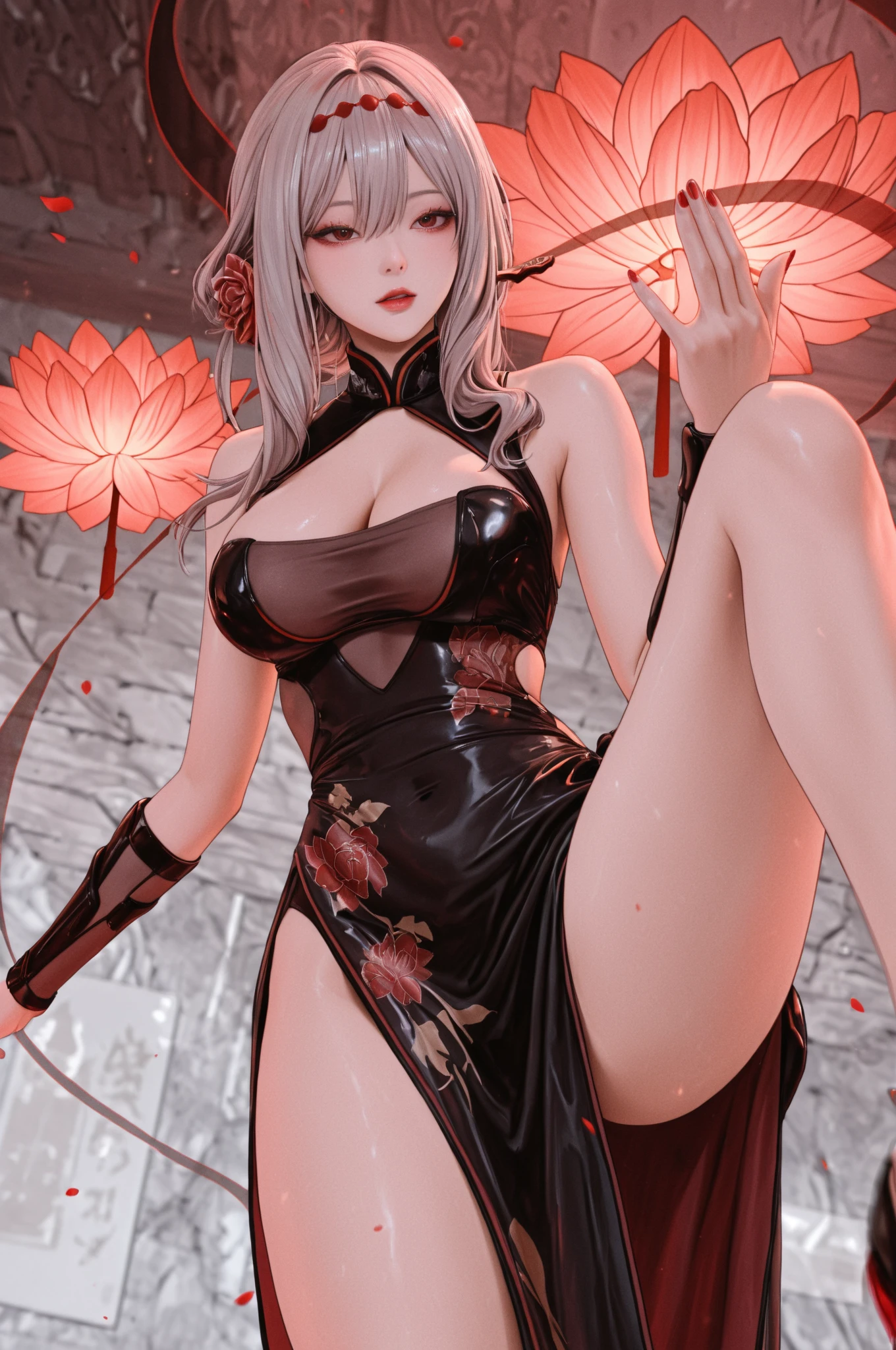 the night，Sexy female ghost，Take a walk by the river，Chinese Ghost Festival，Middle Metaverse，The mysterious aura of ghosts，full bodyesbian：1.5，Glow，Floating on the river，Runes are attached to the forehead，