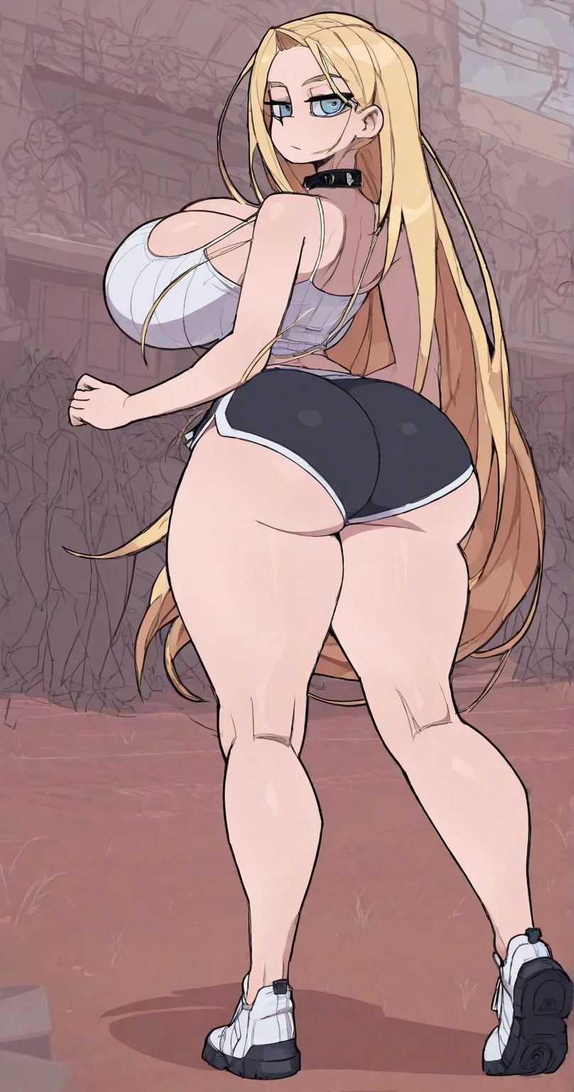 score_9, score_8_up, score_7_up, source_anime, solo, 1girl, enoshima junko, grin, looking towards viewer, standing, twintails, bear hair ornament, v-shaped eyebrows, choker, collarbone, cleavage, Nude, BIG TITS, BIG ASS, COMICALLY BIG TITS, COMICALLY BIG ASS, NUDE, NO CLOTHES, SQUATING, TWERKING, SHAKING ASS, BARE ASS, BARE TITS, BARE BREAST, **SQUATTING POSITION**, hands in the air, Pink Panties, Tight Pink Crop Top, Spaghetti Straps, Pink booty shorts, over the top pink blush, over the top pink eyeliner, over the top pink eyeshadow, Crowded Street, Black Lifes Matter Protest, Black Thugs, Black Men, Muscular Black Men, Black Men, Black People in background, Muscular black men, HUGE ASS, Unrealistic Ass, unrealistic tits, **Over the top make up**, **Extreme Make Up**, Trashy Make up, golden hoop ear rings, Extreme make up blush