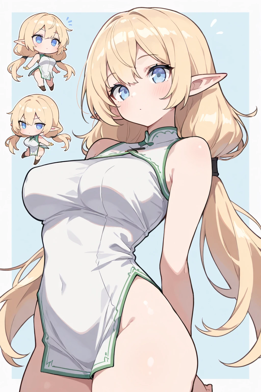 Anime. 1 girl. Elf. . Slave. Blonde. Long hair. Green eyes. Beautiful eyes. Slave collar Shackles. Dirty tunic. Torn tunic. Dirty panties. Torn panties. Urinary incontinence. I need to pee. I really desperately want to pee. She pees under herself. She pees in her panties. She peed herself. Urine drips down my thighs onto the ground. Hands on crotch. He squeezes his ?????? tightly. Ultra detailed. Best quality. Detailed face. Anatomically perfect body. Standing at full height. A high resolution. Pee standing.