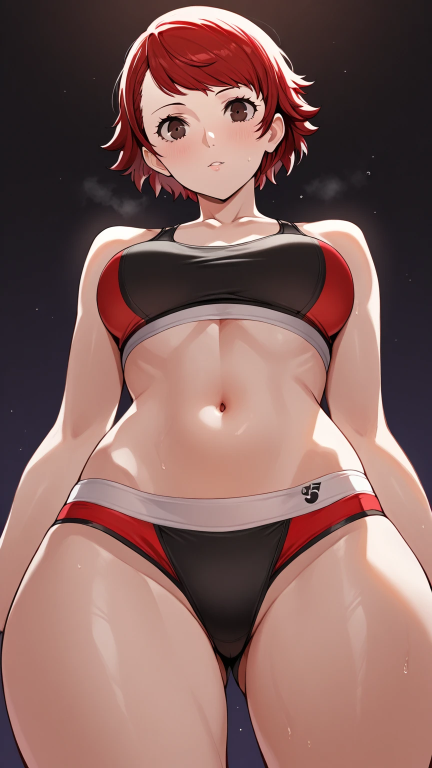 (((nsfw))),(((Wearing a wrestling costume))),(((standing missionary))),(((Show cleavage))),(double-breasted,underbust:1.2)