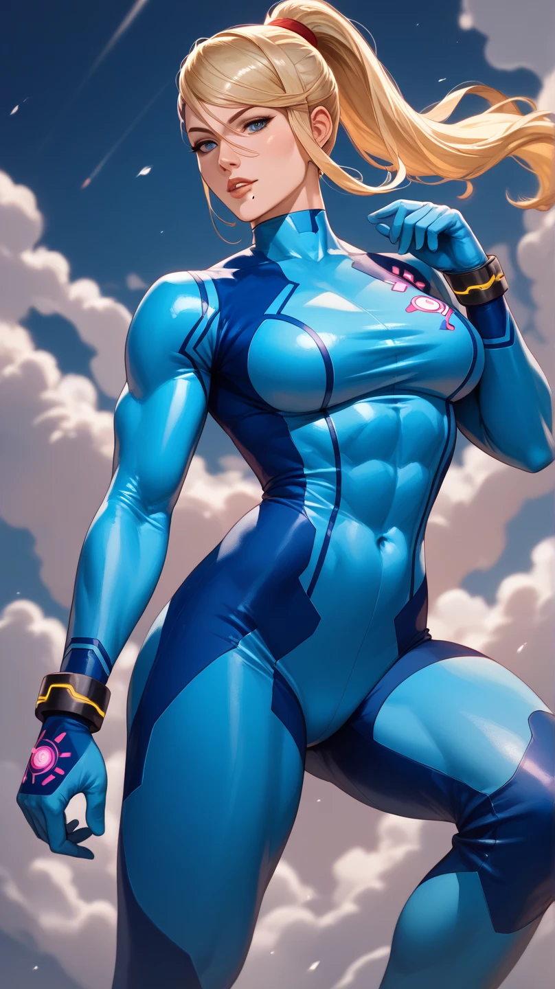 (Muscular:2), (thick muscular thighs, wide hips:2.3), (thick muscular calves:2.5), (female, blue eyes, black hair:1.5), adult, earrings, eyeshadow, lipstick, bokeh, (freckles:0.9), (full body view:1.4), (striations), (hard nipples:1.2), (perky breasts:1.4), (superhero romper, long gloves, small cape, abs window:1.5), (sculped muscles:1.7), (athletic body:1.5), (muscular body:2), (looking at viewer), (smiley:1.5), detailed eyes, rooftop, (dawn lighting), rim lighting, two tone lighting, dimly lit, clean skin, low key (DETAILED SKIN), (round ass:1)
