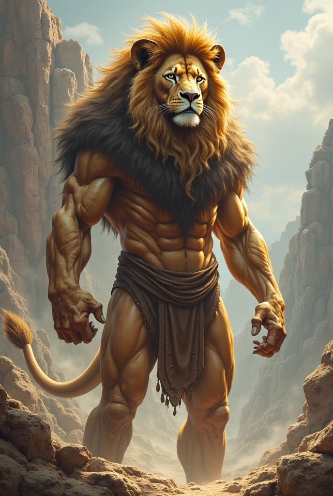 (non-human male lion), Pure white fur, sexy pose, muscular body, alone, kemono, thong, toothy smile,The face of the villain,beautiful eyes,Clear eyes,first round,dog tag