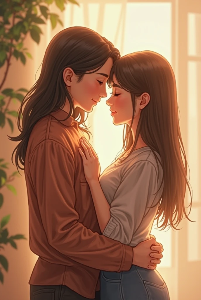 Hugging each other