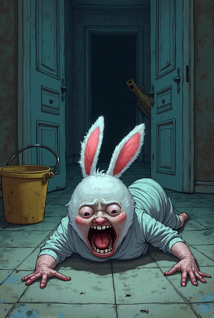 Watership down, fiver, rabbit, afraid, nightmare, fear, anxiety, horror darkness, hare, in the style of macabre, feral