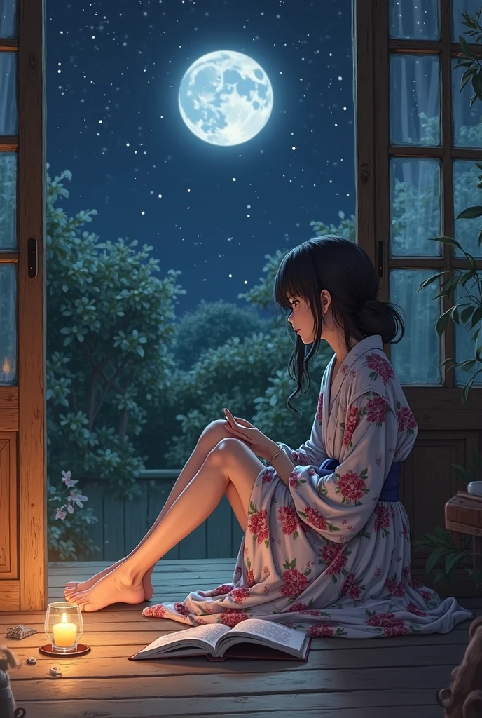 Dusk, full body, smile, Outdoors,  orbital space, simple background, 青いnull, short hair, null, temple, watching the audience, I'm sitting on the stairs, village, Soft light best quality,4K,Superb work,super realistic,photo-realistic,HDR,studio lighting for women,Superb Paintings,high resolution,clear focus,Realistic,rich colors,Bokeh