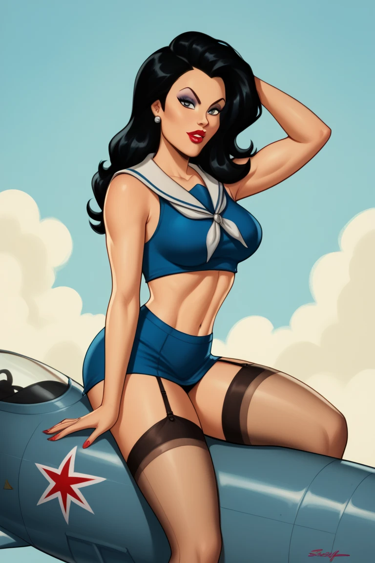 comics style, (((masterpiece))), full body view, feet in view, high resolution, gamer girl, nerd, 16 years old, beautiful, cute, shoe store, sitting, legs wide open, short shorts, pantyhose, removing 1 shoe, fabric detail, curly dyed hair, (intricate fabric:1.1), photorealistic, UHD, HDR, very detailed, (trending on artstation:1.3), Rolling Stone shoot