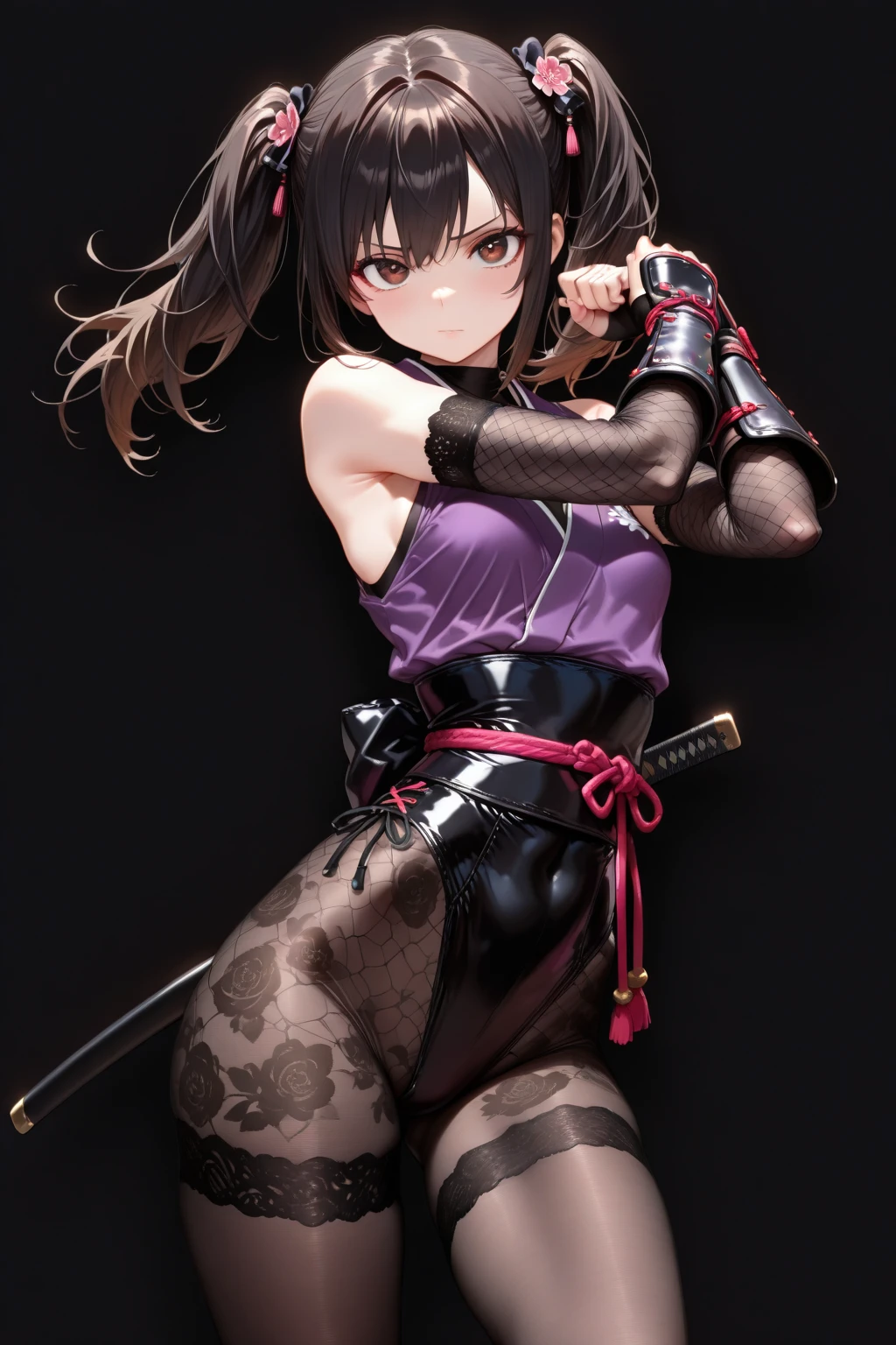 Symphogear, Big Breasts, Black Hair, short hair, Hold the sword