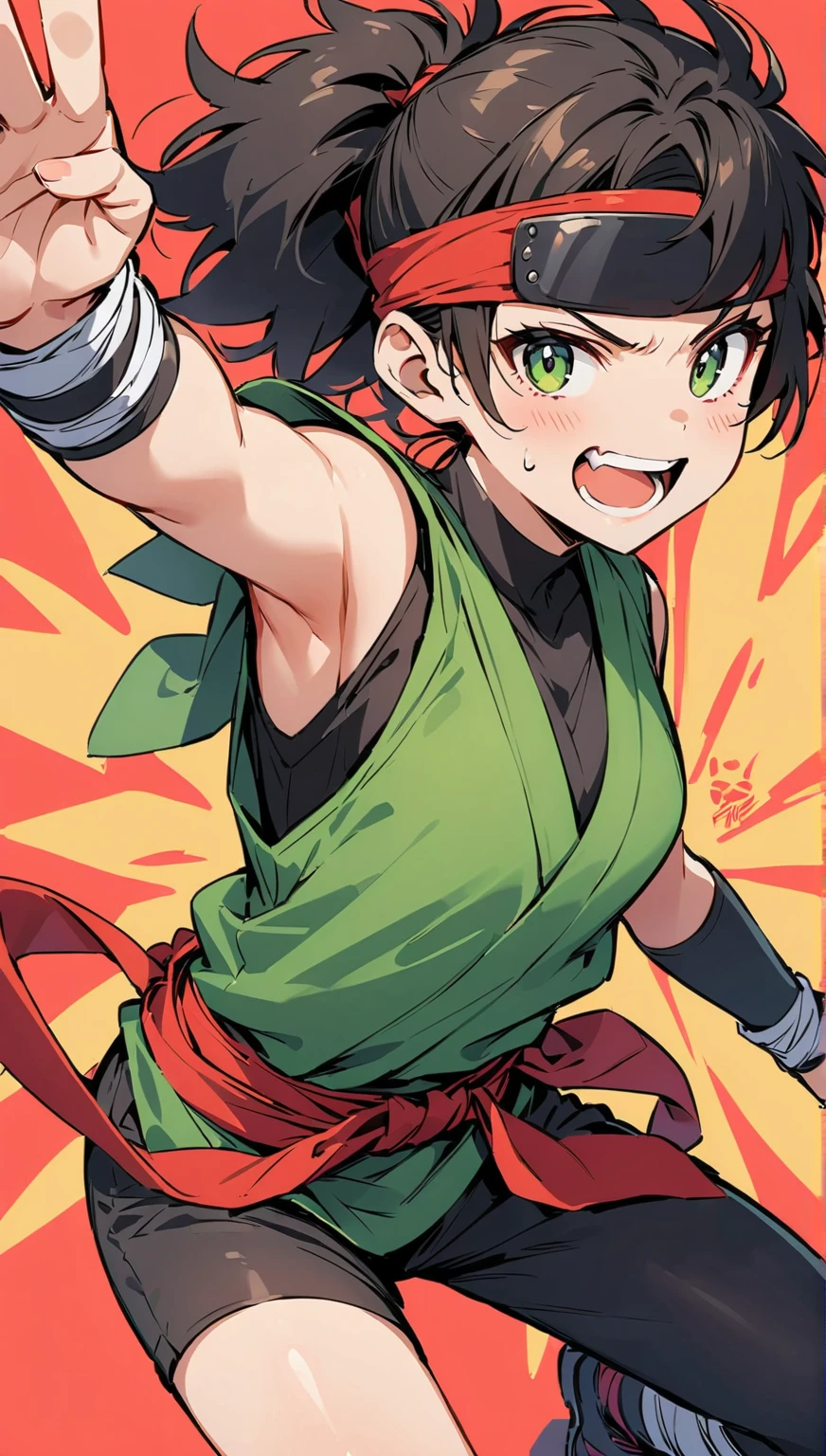Masterpiece ,ultra detailed, toph beifong, Angry face, blind , sinister, female, pale , fully detailed, florest environment, bright eyes,angry , blood exposed, bleeding wounds, terrifying , angry , bruised by the body , black hair, green Kimono open , bra , pantie .