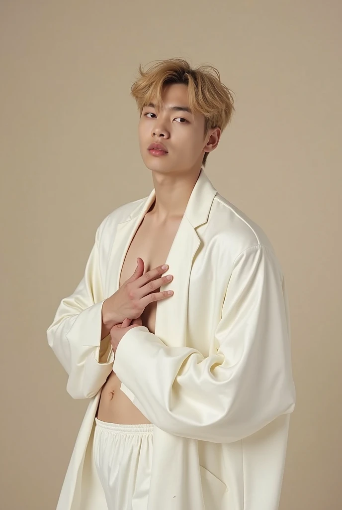 (evil albino lathy androgynous male, Peacock King, avian body, thin neck, frail shoulders, weak arms, flat chest, soft belly, curvy hips, thick avian thighs, male crotch, massive buttocks, depraved homosexual, rapist, kidnapper, cradle robber, queer, weak stomach, weak bladder, his presumable prey kills him)