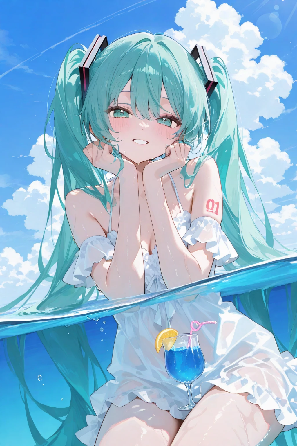 1 girl, miku, <lora:last-000008:0.9>