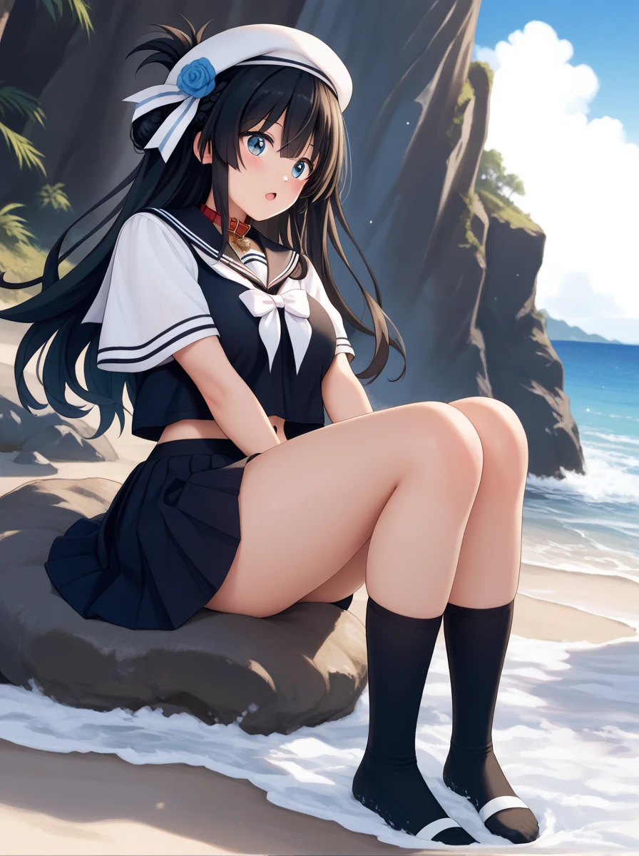 Sailor suit、High heels、Beautiful feet、sexy、salute、Bob Hair、anime、beautiful girl