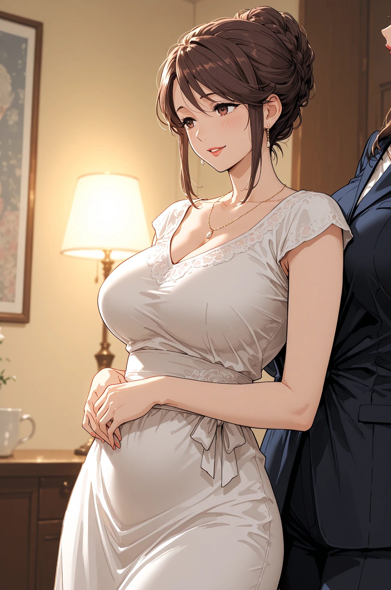 (RAW Photos:1.2), (Realistic:1.4),(Intricate details:1.2),(masterpiece:1.3),(highest quality:1.4), (超High resolution:1.2), Cinema Lighting, 超High resolution,(fine grain),(Detailed facial features),(Detailed clothing features), sweater, High resolution, 8K resolution, Show Viewer, Perfect fit for your skin, (Shiny skin),(Slender girl), dream-like, Tight waist, (Highly detailed illustration), Straight hair, Long Hair, Black Hair, Bright Blue Eyes, One Girl, cute, Innocent, (smile), (Innocent smile), Skinny body, indoor, chest, large chest, Big Breasts,whole body, boyfriend_Holding_hand,Follow,Dynamic pose,walk,Holding hand,boyfriend_Holding_hand,