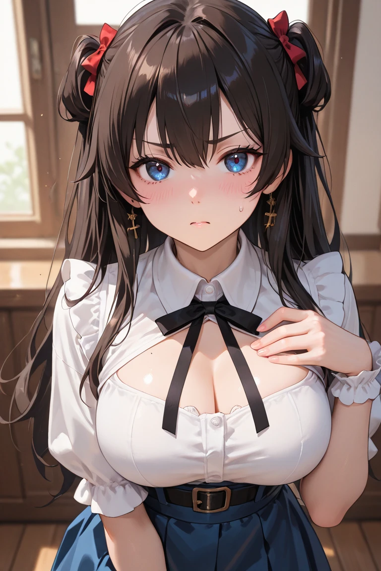 Very detailed、(8k, RAW Photos, highest quality, masterpiece:1.2), (Very detailed 8k wallpaper),shape、Professional Lighting,Sharp focus, Written boundary depth、
Browsing Caution、Clear Eyes、Perfect Anatomy、With a girl、12 years old、Twin tails、Emphasize cleavage、、(),Open Mouth、,、(Sleeveless colorful tops:1.3) 、(Pleated skirt:1.3),、imminent kiss,Full thighs fully exposed、From above、、