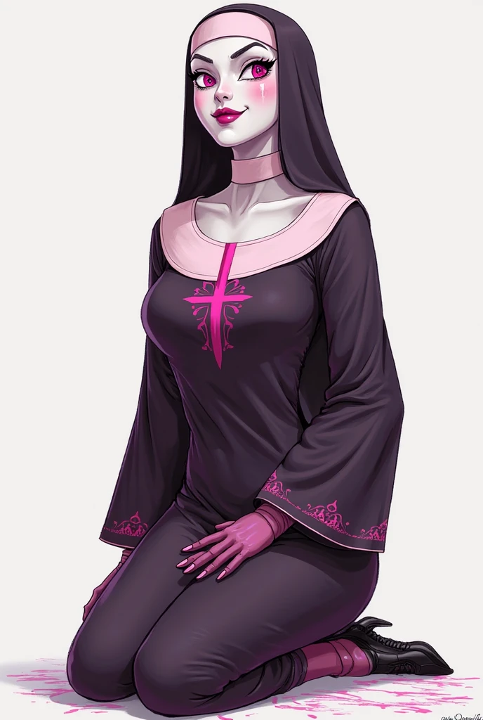 (Best Quality, Sketch:1.2),realist,illustrator,cheered up,REM character from Re:zero, detailed lips,Maid outfit,habit, black and red gradient background,neon hair,textured cutout, Masterpiece, classic retro style, black style , Japanese style, sexy,