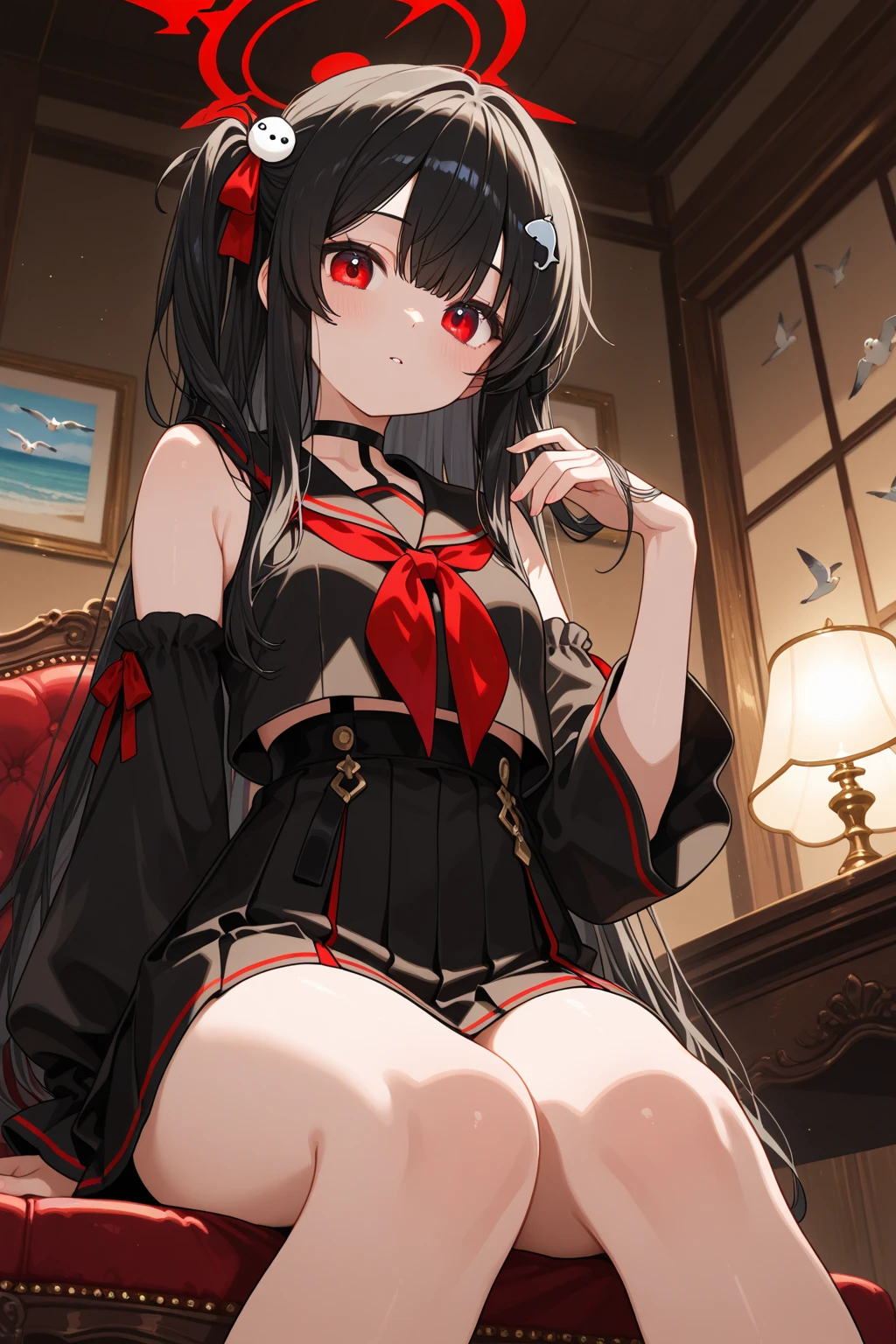 (masterpiece, Highest quality), Intricate details,
One girl, Rory_Mercury, Gothic, Black knee socks, Garter Straps, 黒と赤のGothic、Gothicドレス、,stained underwear、Dirty underwear、Naked shirt、Exposing the clitoris、Split seat、NSFW((Masturbation)),Pants on one leg、 alone, One girl, View your viewers, 2D, anime, anime coloring,(Jail Background:1.3), Shion Kujou, ,