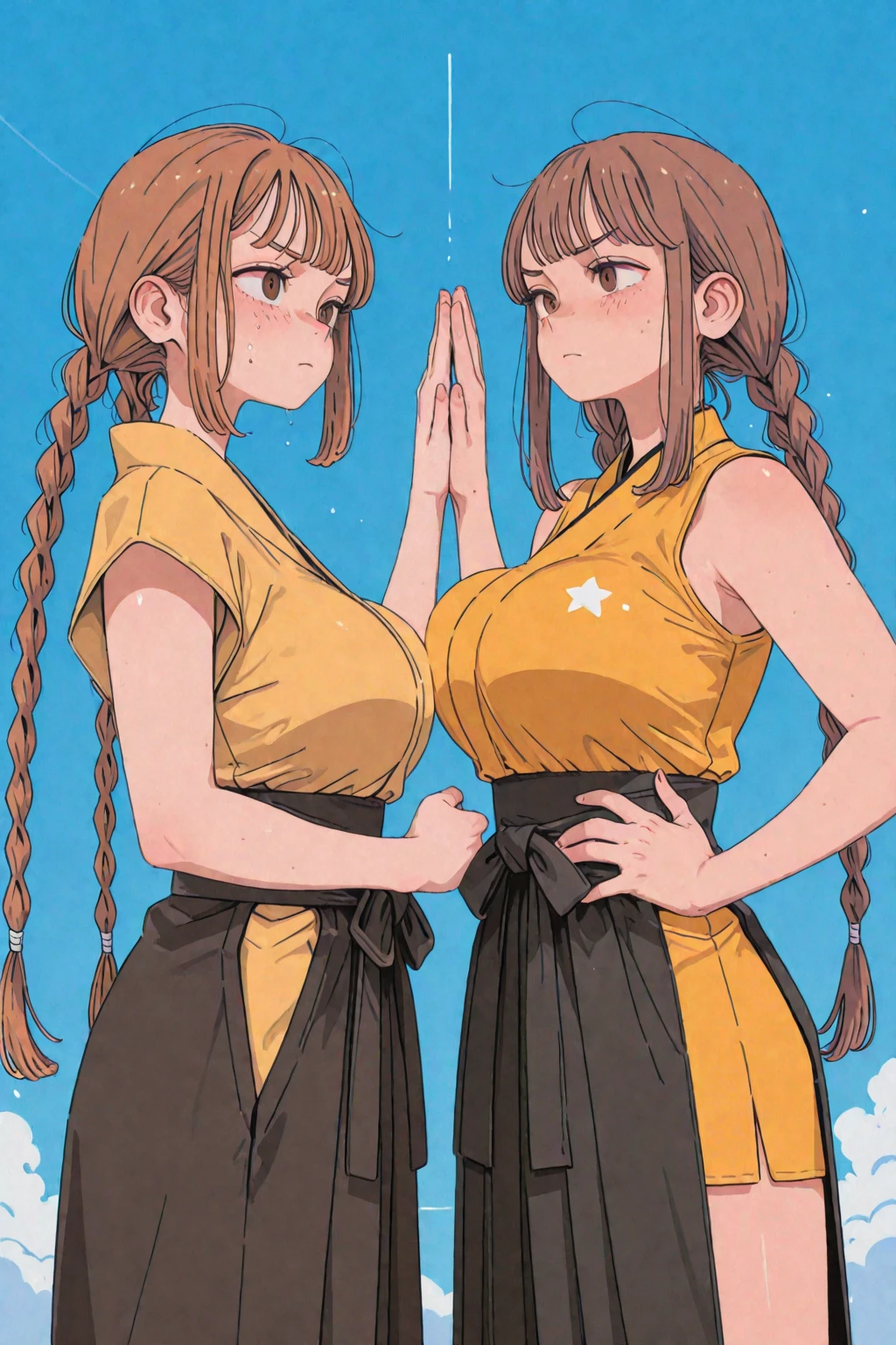 ((By Kinu Nishimura)), ((Kinu Nishimura Style)), ((Artist: Kinu Nishimura)), ((Kinu Nishimura)), ((art by Kinu Nishimura)), ((1girl)), adult, ((long hair)), ((hair bun with white ornaments on left side of head)), long face, tall, tall head, long head, tall face, thin eyebrows, eyelashes, teal eyes, thin nose, straight nose, lips, medium , nipples, cute nipples, (nude), fully nude, no clothes, naked, completely naked, completely nude, fully naked, embarassed, tight pussy, ((pubic hair)), 2d art, solo, ((on bed))