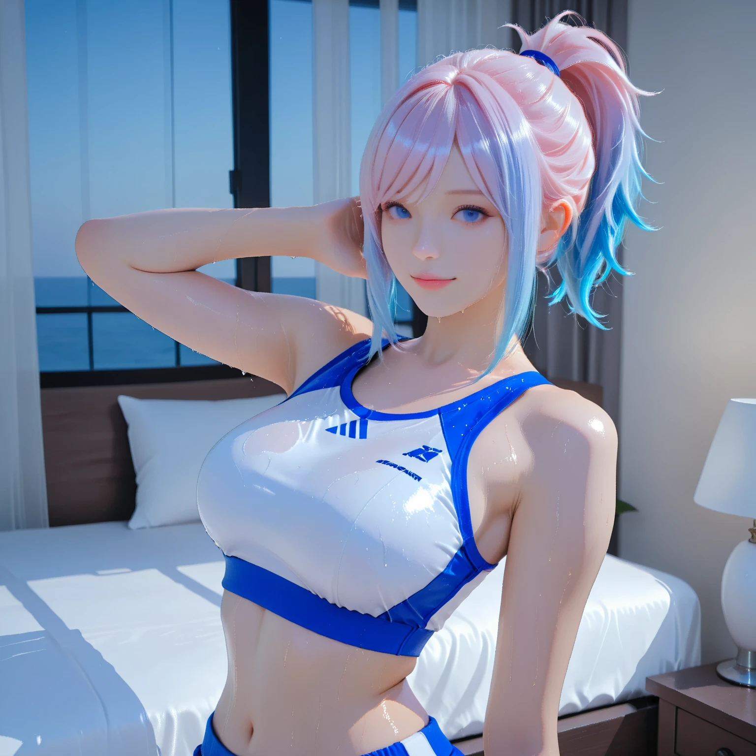 Close up of, 3D Anime Real, Enchanting anime girl, Photorealistic Animation girl render, Perfect body with realistic shading, Realistic Anime 3D Style, 3d anime girl, Realistic young anime girl, hatsune miku short hair, Ultra realistic anime, Real life anime girls, Photorealistic Animation, Smooth anime CG art