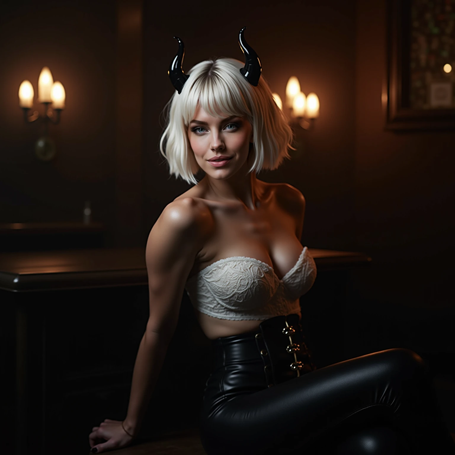 extremely detailed body, Gorgeous face, piece of art, detailed background, (uploaded to e621,8 K, photo KRU, a high resolution, high quality), ((piece of art)), (wear a shirt and no panties), (front view), (cinematic lighting), Backlight, (shaded), detailed background, photorealistic, hyperrealist, Black and pink eyes, daemon, blonde hair, succubus, Latex clothing, a femboy, short hair, effeminate, very tight clothes, ????? micro, useless ?????, Covered ?????, fluffy, rabo de daemon, small horns, 1 boy, succubus tattoos, Gay boy