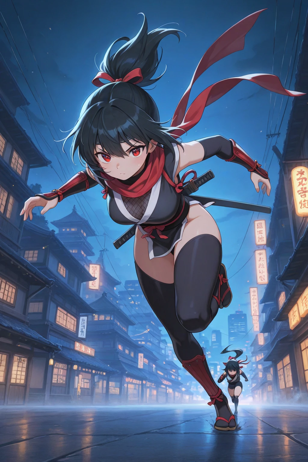 super fine illustration, vibrant colors, absurdres extremely detailed CG, 8k wallpaper, (masterpiece:1.3), dynamic angle, dynamic pose, best quality, depth of field, cinematic lighting, ultra detailed, tokyo, shinjuku, kabuki-cho,  ruin city, Post-apocalypse
